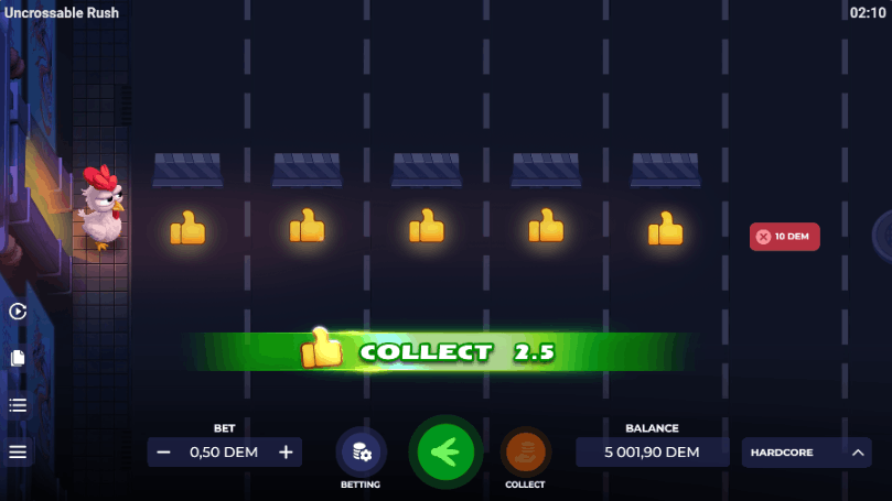 Jogar Uncrossable Rush com Dinheiro Real